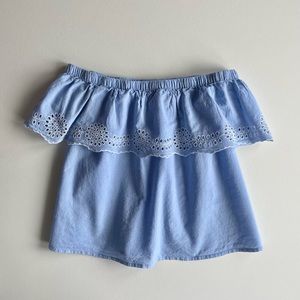 Off the Shoulder Embroidered Blouse